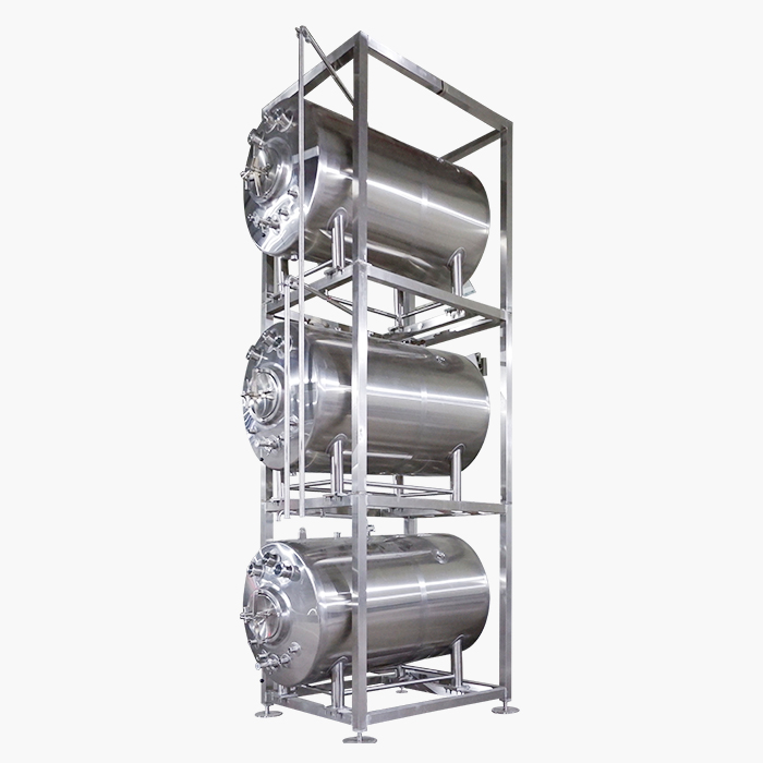 1000L TRIPLE HORIZONTAL STACKED BRIGHT BEER SERVING TANK